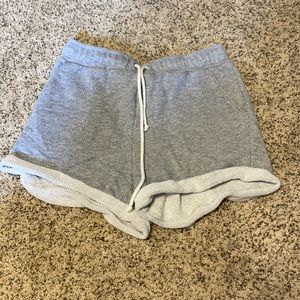never worn gray sweat shorts.